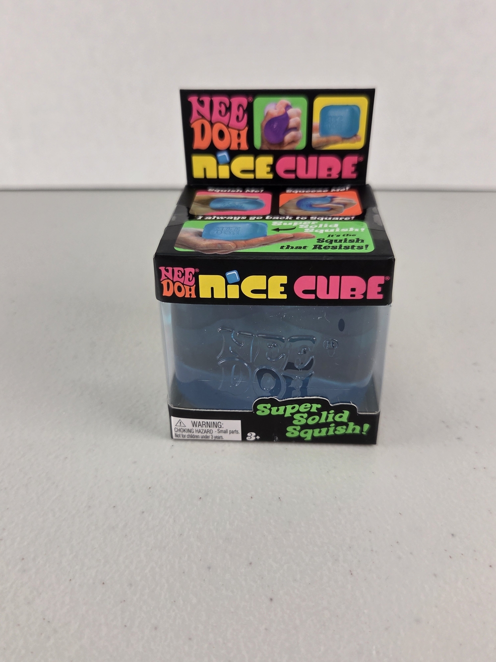 Nee Doh Nice Cube Super Solid Squish - Blue 2 Inches